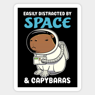 Easily Distracted by Space and Capybaras Cartoon Magnet